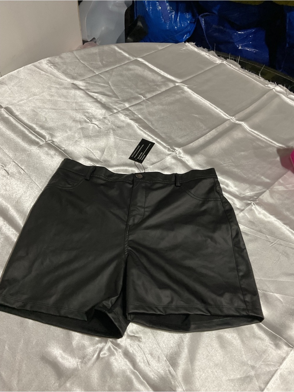 Black Faux-Leather Women’s Shorts